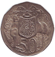 Монета 50 центов. 1971 год, Австралия. Монета 50 центов. 1971 год, Австралия.