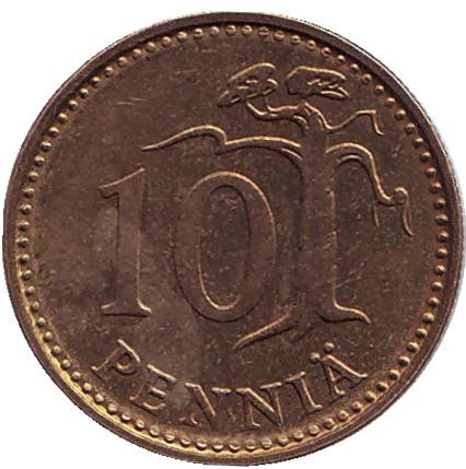 Монета 10 пенни. 1982 год, Финляндия.