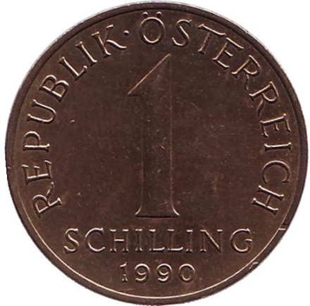 Монета 1 шиллинг. 1990 год, Австрия. Эдельвейс.