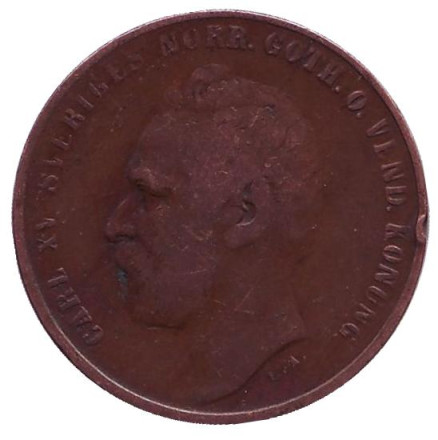 Монета 2 эре. 1866 год, Швеция. Монета 2 эре. 1866 год, Швеция.