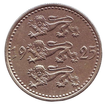 Монета 10 марок, 1925 год, Эстония.