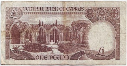 Банкнота 1 фунт. (1 лира). 1982 год, Кипр. Банкнота 1 фунт. (1 лира). 1982 год, Кипр.