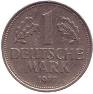 Монета 1 марка. 1977 год (D), ФРГ. Монета 1 марка. 1977 год (D), ФРГ.