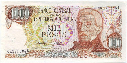 Банкнота 1000 песо. 1976-1983 гг., Аргентина. Тип 2.
