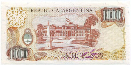 Банкнота 1000 песо. 1976-1983 гг., Аргентина. 304c(1).