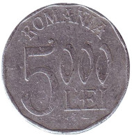 Монета 5000 лей. 2003 год, Румыния. Монета 5000 лей. 2003 год, Румыния.