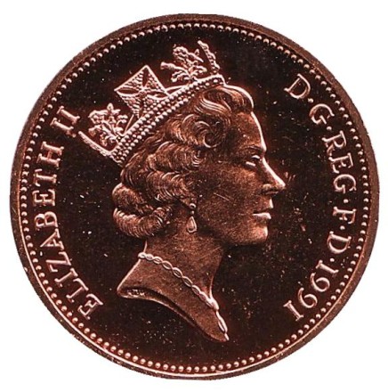 Монета 2 пенса. 1991 год, Великобритания. BU.
