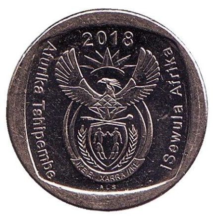 Монета 1 ранд. 2018 год, ЮАР. Газель.