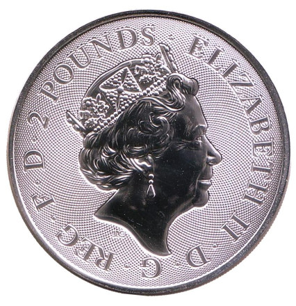 Монета 2 фунта. 2019 год, Великобритания. Святой Георгий и Дракон. Монета 2 фунта. 2019 год, Великобритания. Святой Георгий и Дракон.