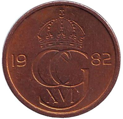 Монета 5 эре. 1982 год, Швеция. Монета 5 эре. 1982 год, Швеция.