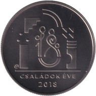 Монета 2000 форинтов. 2018 год, Венгрия. Год семьи. Монета 2000 форинтов. 2018 год, Венгрия. Год семьи.