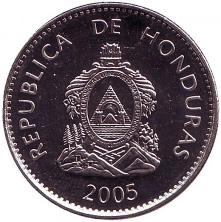 Монета 50 сентаво. 2005 год, Гондурас. Монета 50 сентаво. 2005 год, Гондурас.