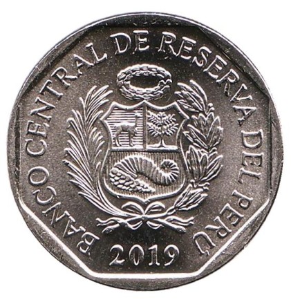 Монета 1 соль. 2019 год, Перу. Титикакский свистун.