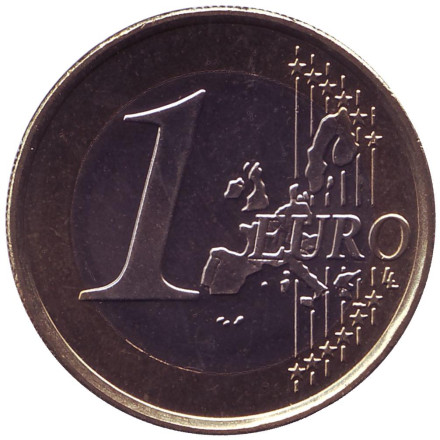 Монета 1 евро. 2005 год, Ирландия. Монета 1 евро. 2005 год, Ирландия.