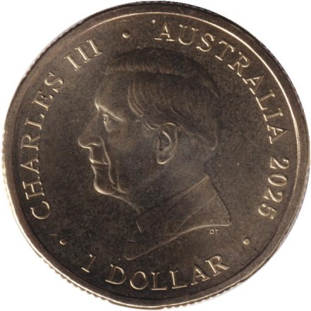 Монета 1 доллар. 2025 год, Австралия. 60 лет Королевскому монетному двору Австралии. Монета 1 доллар. 2025 год, Австралия. 60 лет Королевскому монетному двору Австралии.