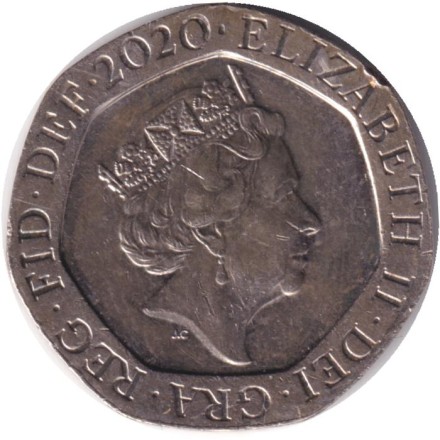 Монета 20 пенсов. 2020 год, Великобритания.