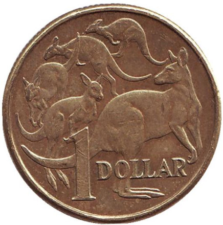 Монета 1 доллар. 2010 год, Австралия. Кенгуру.
