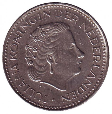 Монета 1 гульден. 1978 год, Нидерланды.