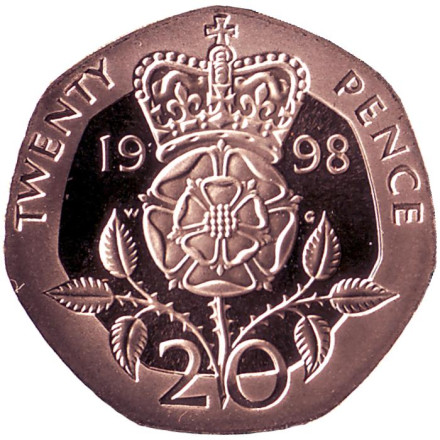 Монета 20 пенсов. 1998 год, Великобритания. Proof.