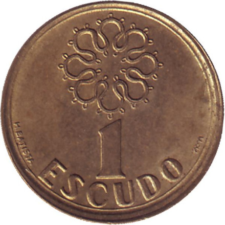 Монета 1 эскудо. 1993 год, Португалия.