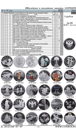 Монеты РСФСР, СССР и России 1921–2022 годов. Каталог-справочник Конрос. Редакция 50. Март 2021 год.