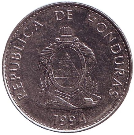 Монета 50 сентаво. 1994 год, Гондурас. Монета 50 сентаво. 1994 год, Гондурас.