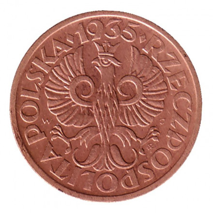 Монета 1 грош. 1935 год, Польша. Монета 1 грош. 1935 год, Польша.