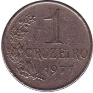 Монета 1 крузейро. 1975 год, Бразилия. Монета 1 крузейро. 1975 год, Бразилия.