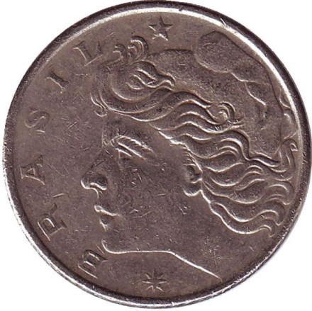 Монета 1 крузейро. 1975 год, Бразилия. Монета 1 крузейро. 1975 год, Бразилия.