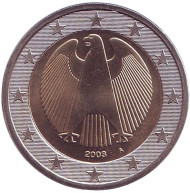 Монета 2 евро. 2003 год (A), Германия. Монета 2 евро. 2003 год (A), Германия.