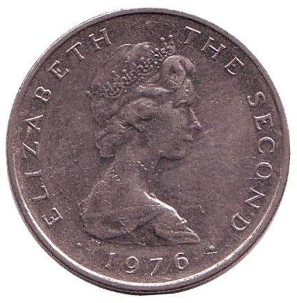 Монета 5 пенсов. 1976 год, Остров Мэн. Колесо Лакси. Тип 1. Монета 5 пенсов. 1976 год, Остров Мэн. Колесо Лакси. Тип 1.