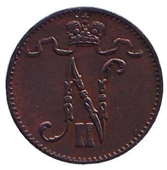 Монета 1 пенни. 1904 год, Великое княжество Финляндское. Монета 1 пенни. 1904 год, Великое княжество Финляндское.