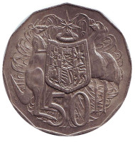 Монета 50 центов. 1972 год, Австралия. Монета 50 центов. 1972 год, Австралия.