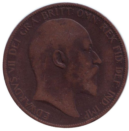 Монета 1 пенни. 1903 год, Великобритания. Монета 1 пенни. 1903 год, Великобритания.