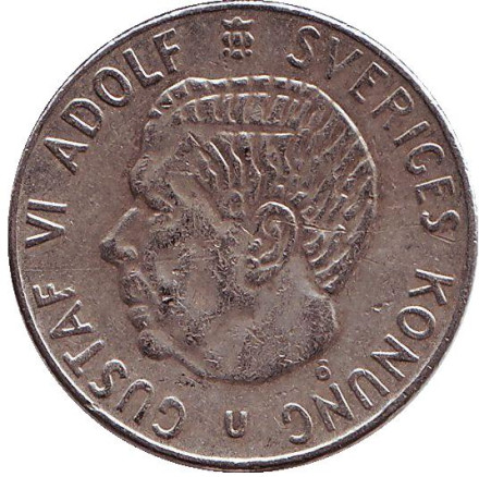 Монета 1 крона. 1972 год, Швеция. Монета 1 крона. 1972 год, Швеция.