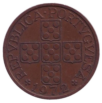 Монета 1 эскудо. 1972 год, Португалия.