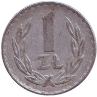Монета 1 злотый. 1974 год, Польша. Монета 1 злотый. 1974 год, Польша.
