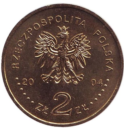 Монета 2 злотых, 2004 год, Польша. Александр Чекановский.
