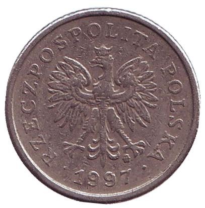 Монета 20 грошей. 1997 год, Польша.