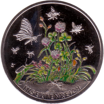 Монета 5 евро. 2022 год, Германия. Царство насекомых. Серия "Чудесный мир насекомых".