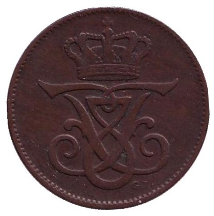 Монета 2 эре. 1907 год, Дания. Монета 2 эре. 1907 год, Дания.