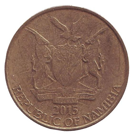 Монета 5 долларов. 2015 год, Намибия. Орлан-белохвост. Монета 5 долларов. 2015 год, Намибия. Орлан-белохвост.