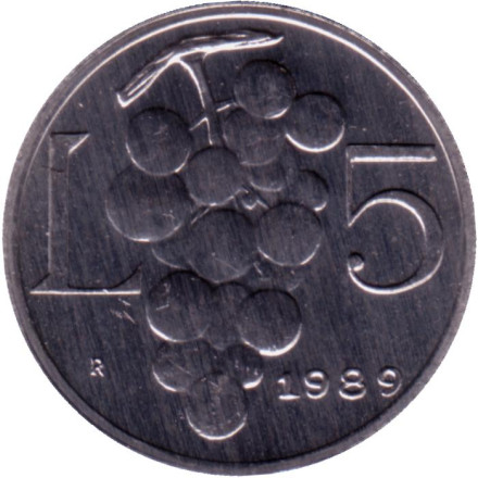 Монета 5 лир. 1989 год, Сан-Марино. Шестнадцать веков истории.