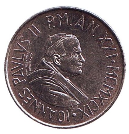 Монета 50 лир. 1999 год, Ватикан. Экосистема. Сельское хозяйство. Монета 50 лир. 1999 год, Ватикан. Экосистема. Сельское хозяйство.