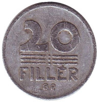 Монета 20 филлеров. 1977 год, Венгрия. Монета 20 филлеров. 1977 год, Венгрия.