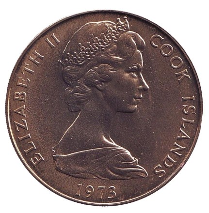 Монета 1 доллар. 1973 год, Острова Кука. UNC. Тангароа. Божество.