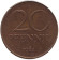 Монета 20 пфеннигов. 1984 год, ГДР.