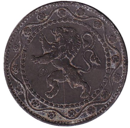 Монета 25 сантимов. 1915 год, Бельгия.