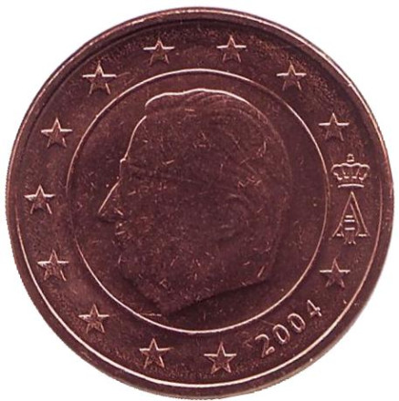 Монета 1 цент. 2004 год, Бельгия.
