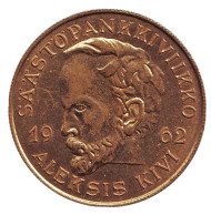 Алексис Киви. Памятный жетон. 1962 год, Финляндия. (Тип 4).